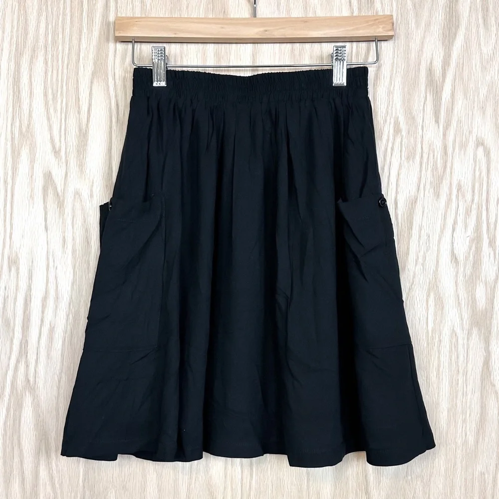 Modcloth Staycation Kickoff Black Mini Skirt NWOT